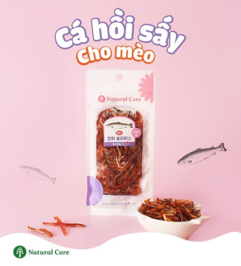 Cá hồi sấy cho mèo