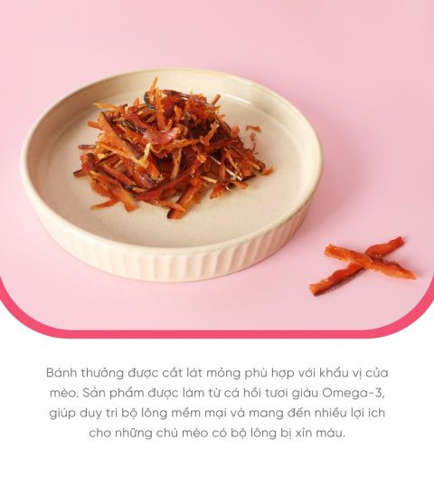 Cá hồi sấy cho mèo
