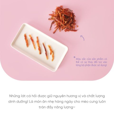 Cá hồi sấy cho mèo