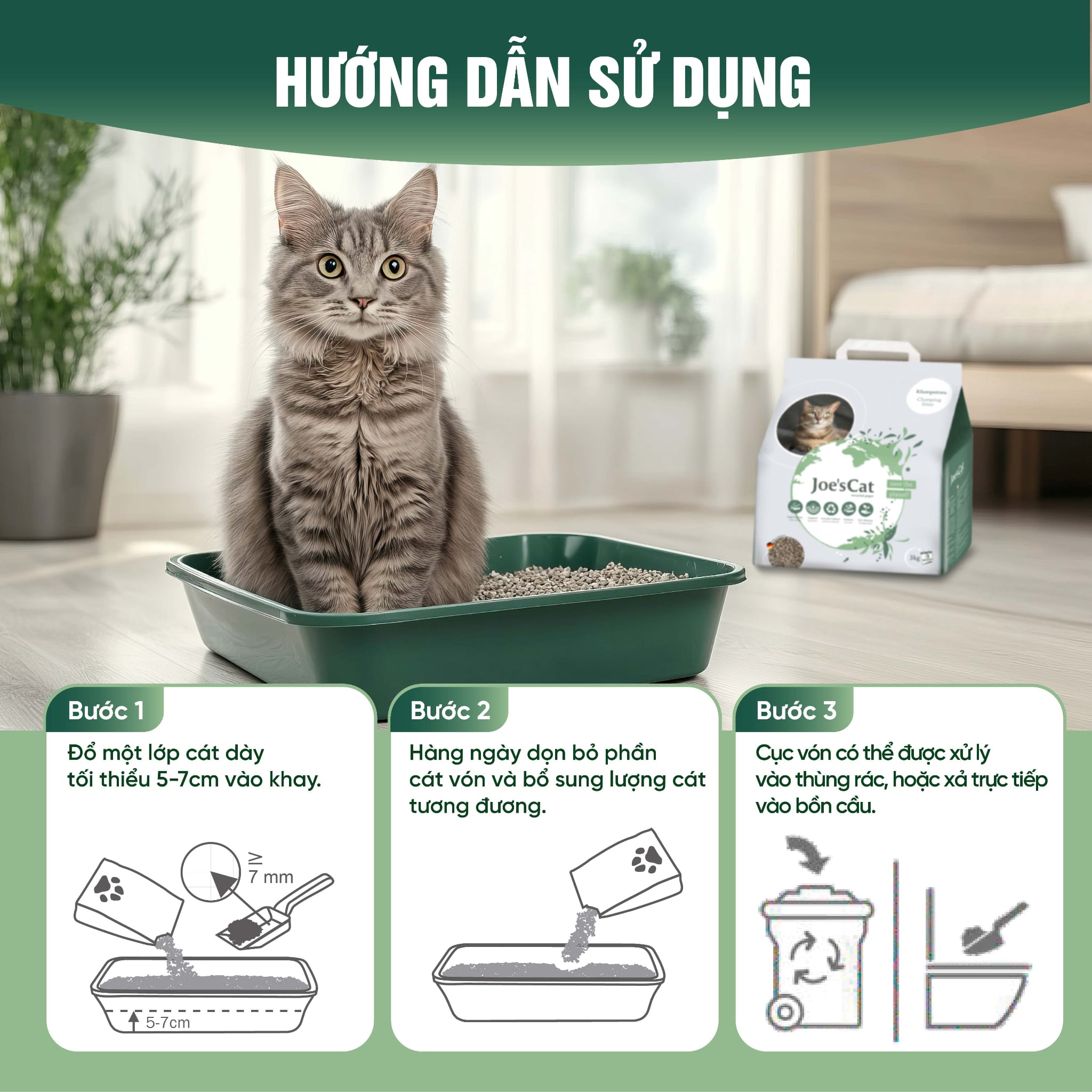 Cát giấy vón cục Joe's Cat