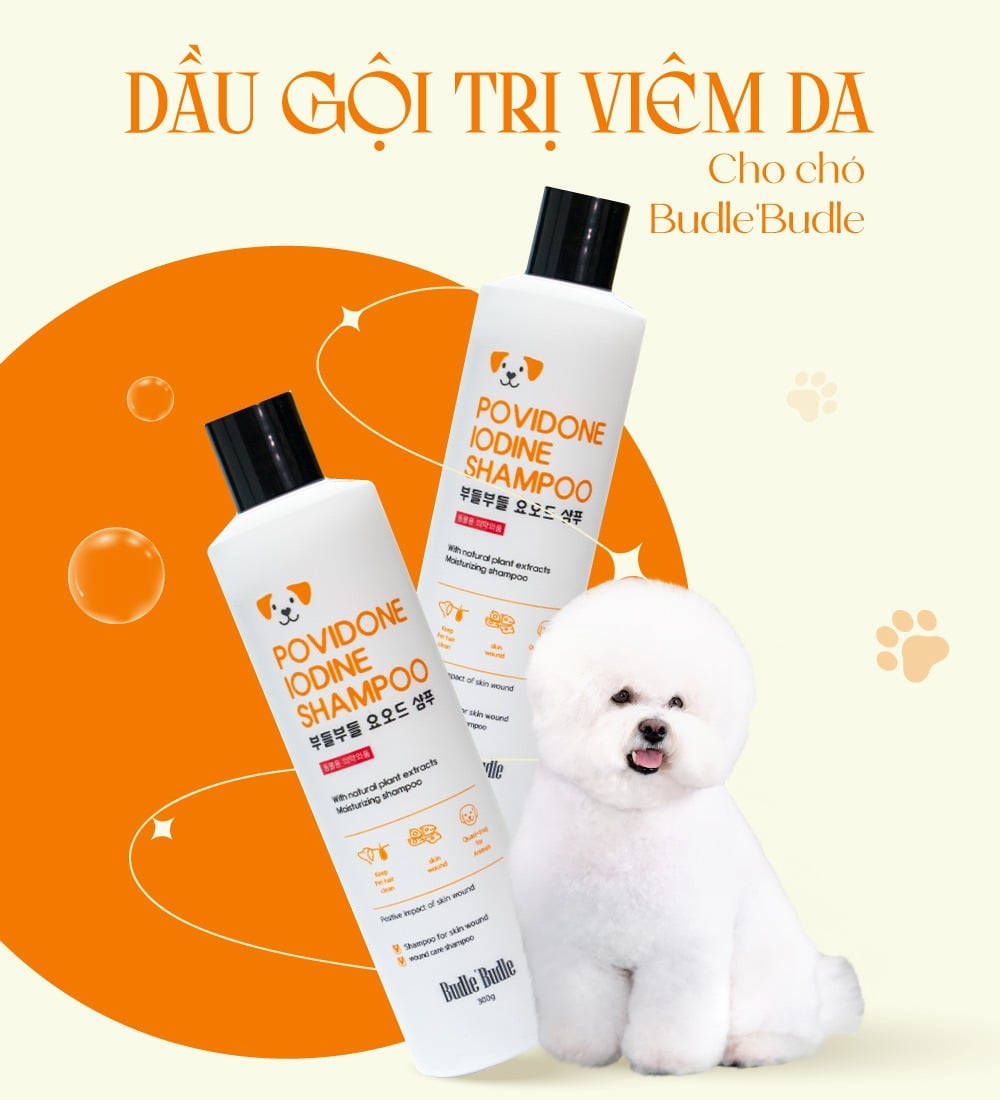 Dầu gội trị viêm da cho chó Budle'Budle