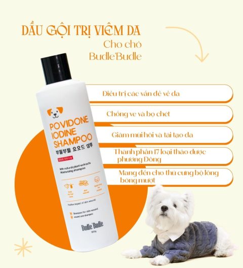 Dầu gội trị viêm da cho chó Budle'Budle