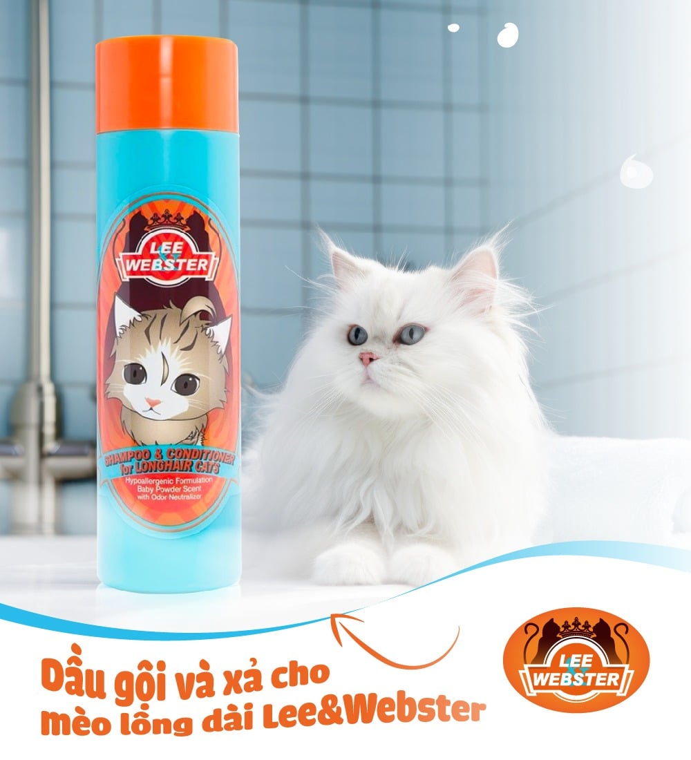 Dầu gội và xả mèo lông dài Lee&Webster
