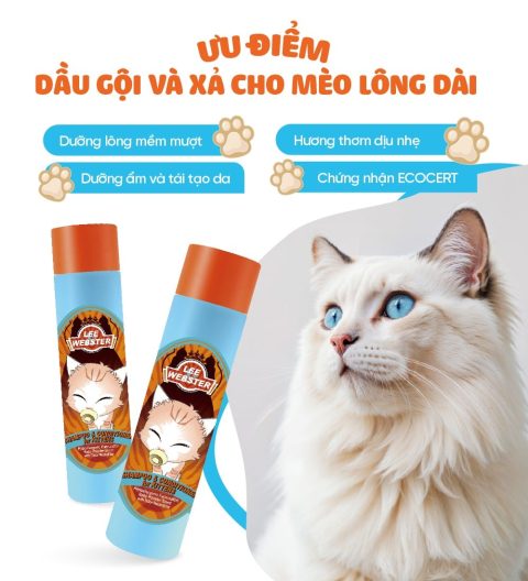 Dầu gội và xả mèo lông dài Lee&Webster