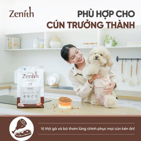 Thức ăn hạt mềm Zenith Thịt gà & bò cho chó trưởng thành