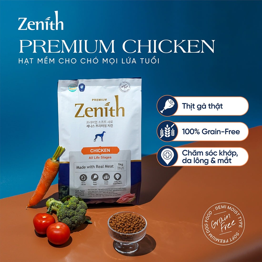 Thức ăn hạt mềm Zenith Thịt gà cho chó mọi lứa tuổi